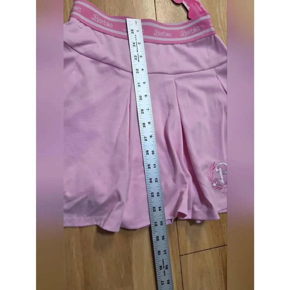 NWT Barbie Pleated Skort Pink Athletic Tennis Skirt Shorts Extra Small XS Y2K